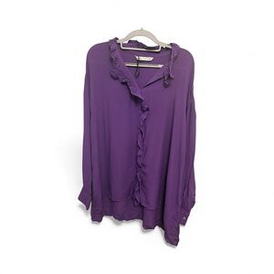 Zara Purple Ruffle Blouse